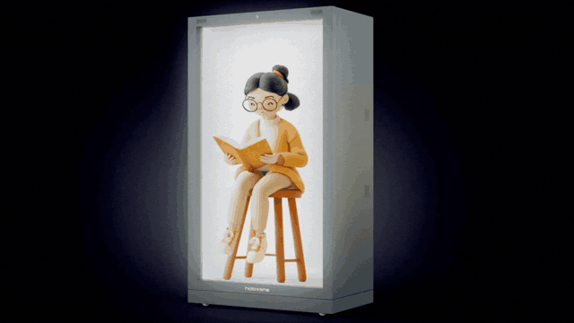 Asist Omni hologram booth — holografik asistan demosu